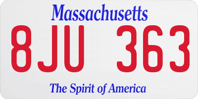 MA license plate 8JU363