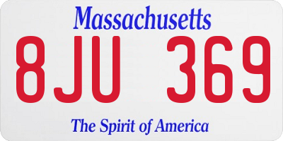 MA license plate 8JU369