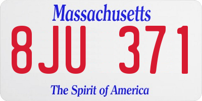 MA license plate 8JU371
