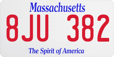 MA license plate 8JU382
