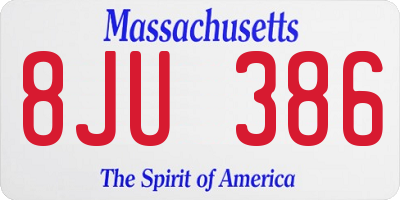 MA license plate 8JU386