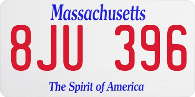 MA license plate 8JU396