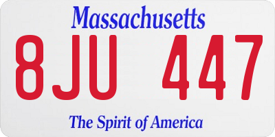 MA license plate 8JU447
