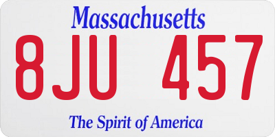 MA license plate 8JU457