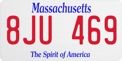 MA license plate 8JU469