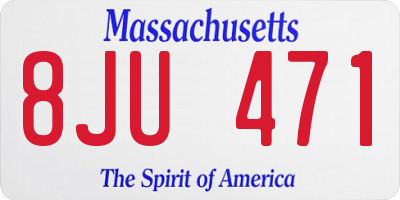 MA license plate 8JU471