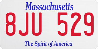 MA license plate 8JU529