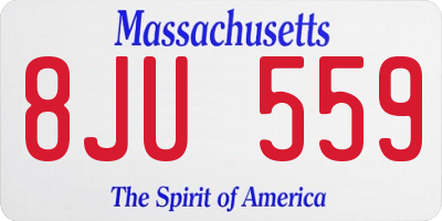 MA license plate 8JU559
