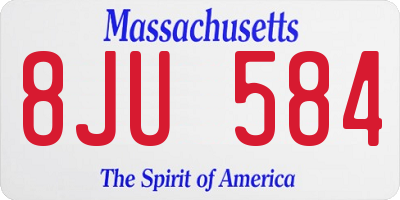 MA license plate 8JU584