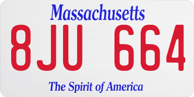 MA license plate 8JU664