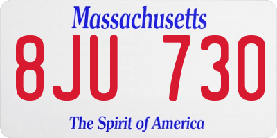 MA license plate 8JU730