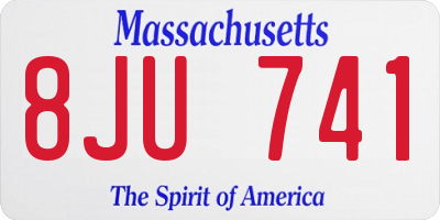MA license plate 8JU741