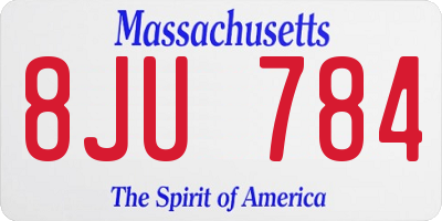 MA license plate 8JU784