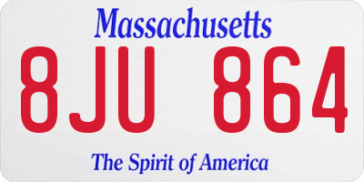 MA license plate 8JU864