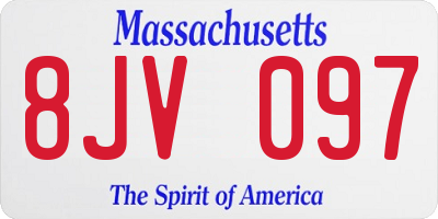 MA license plate 8JV097