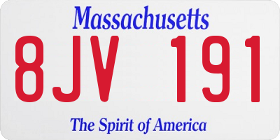 MA license plate 8JV191
