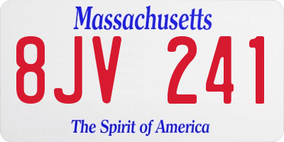 MA license plate 8JV241