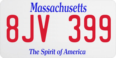 MA license plate 8JV399