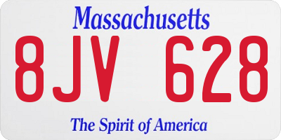 MA license plate 8JV628