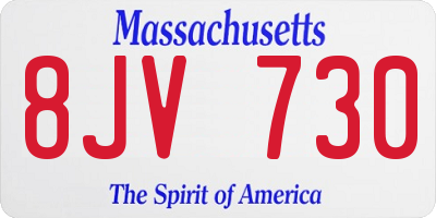 MA license plate 8JV730