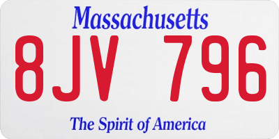 MA license plate 8JV796