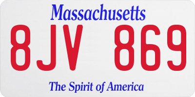 MA license plate 8JV869