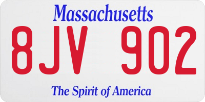 MA license plate 8JV902