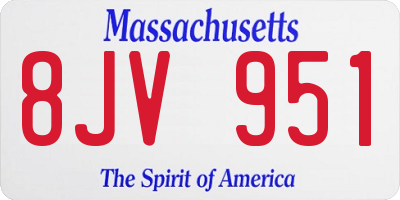 MA license plate 8JV951