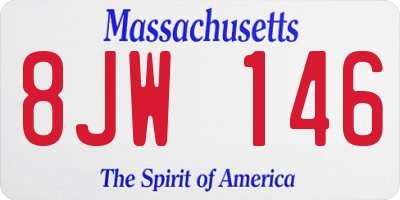 MA license plate 8JW146