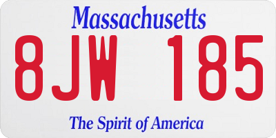 MA license plate 8JW185