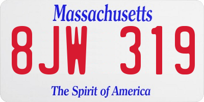 MA license plate 8JW319