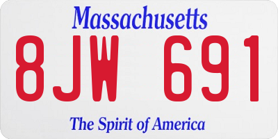 MA license plate 8JW691