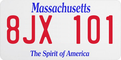 MA license plate 8JX101
