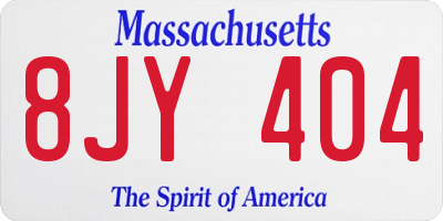 MA license plate 8JY404