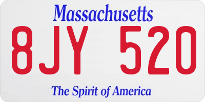 MA license plate 8JY520