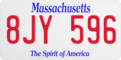 MA license plate 8JY596