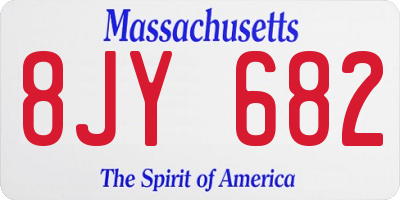 MA license plate 8JY682