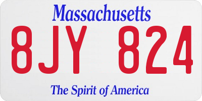 MA license plate 8JY824