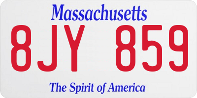 MA license plate 8JY859