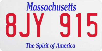 MA license plate 8JY915
