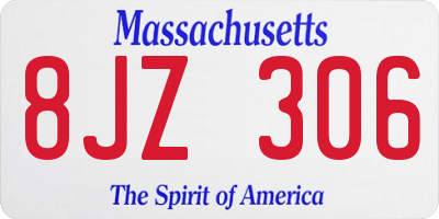 MA license plate 8JZ306