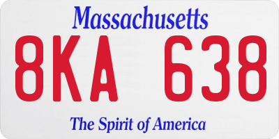 MA license plate 8KA638