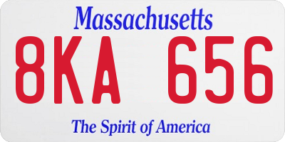 MA license plate 8KA656
