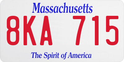 MA license plate 8KA715