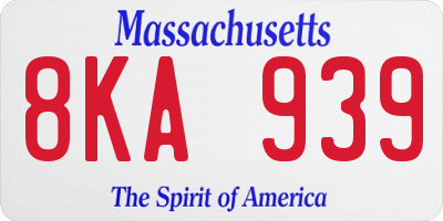 MA license plate 8KA939