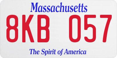MA license plate 8KB057