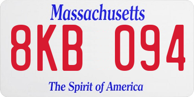 MA license plate 8KB094