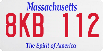 MA license plate 8KB112