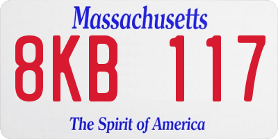 MA license plate 8KB117
