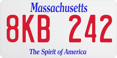 MA license plate 8KB242